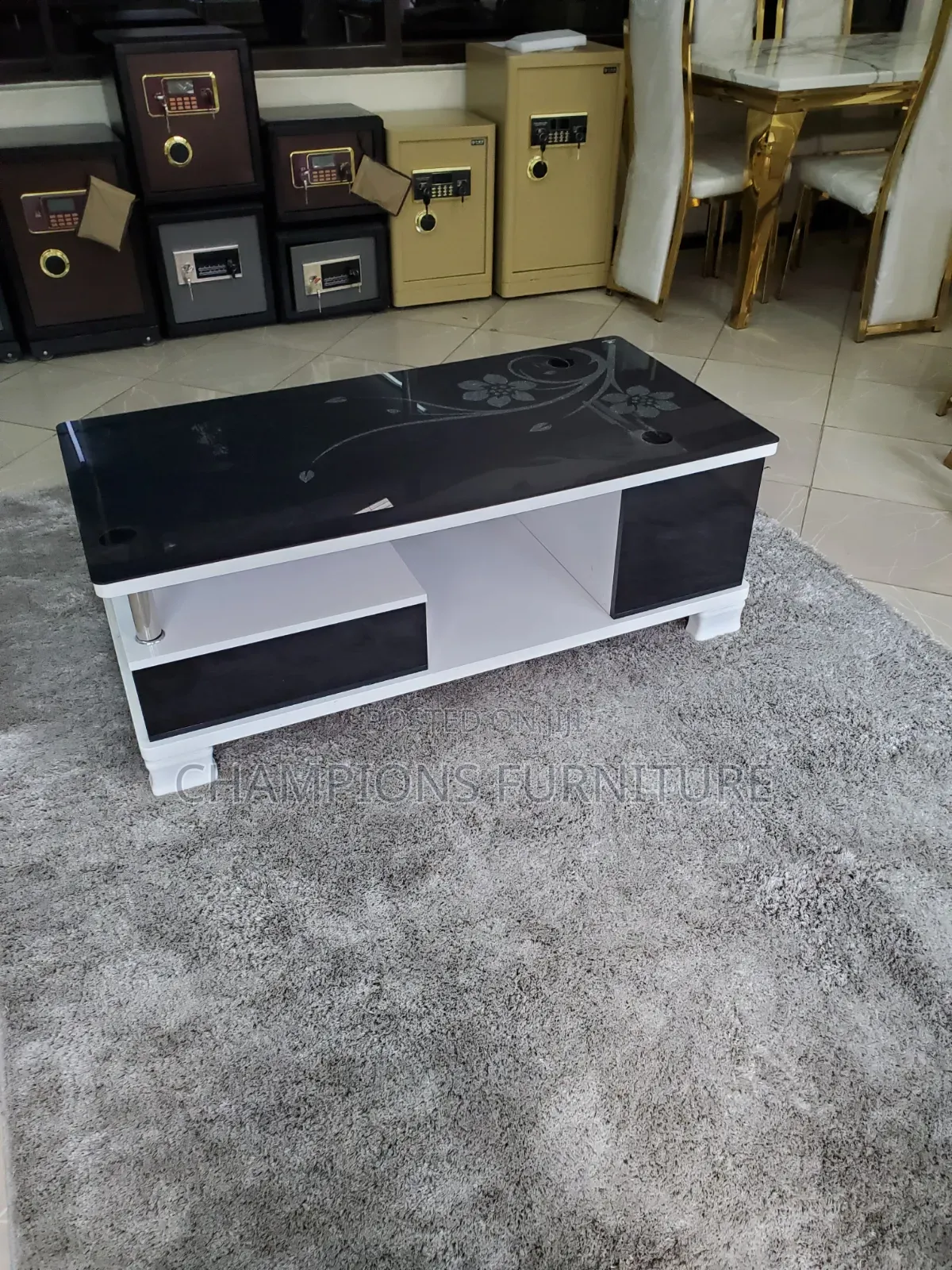 Tempered Glass Coffee Table With Storage