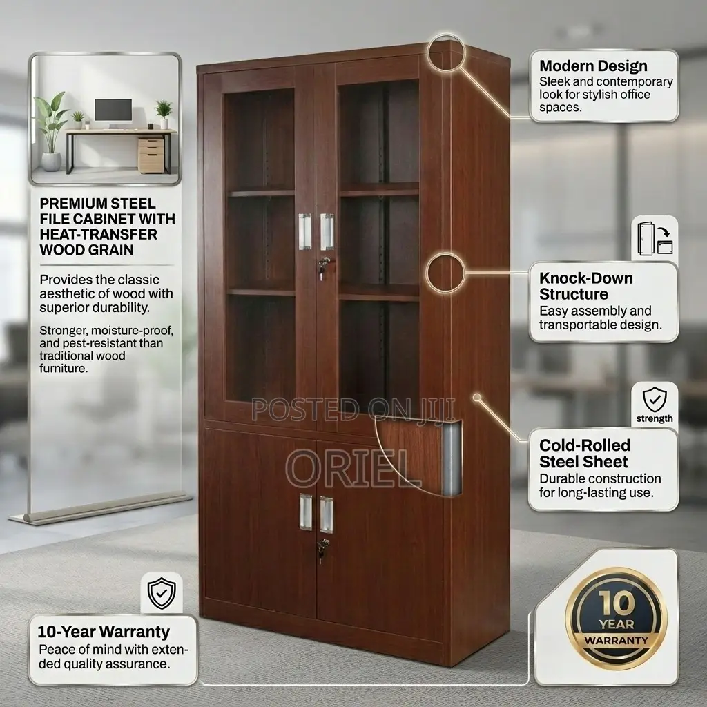 Office Cabinet : 2-Door Mahogany Storage Cabinet