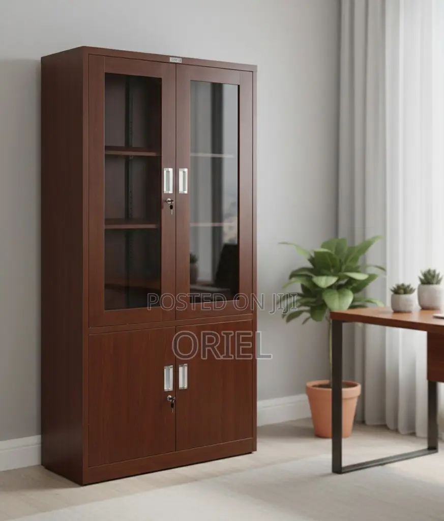 Office Cabinet : 2-Door Mahogany Storage Cabinet