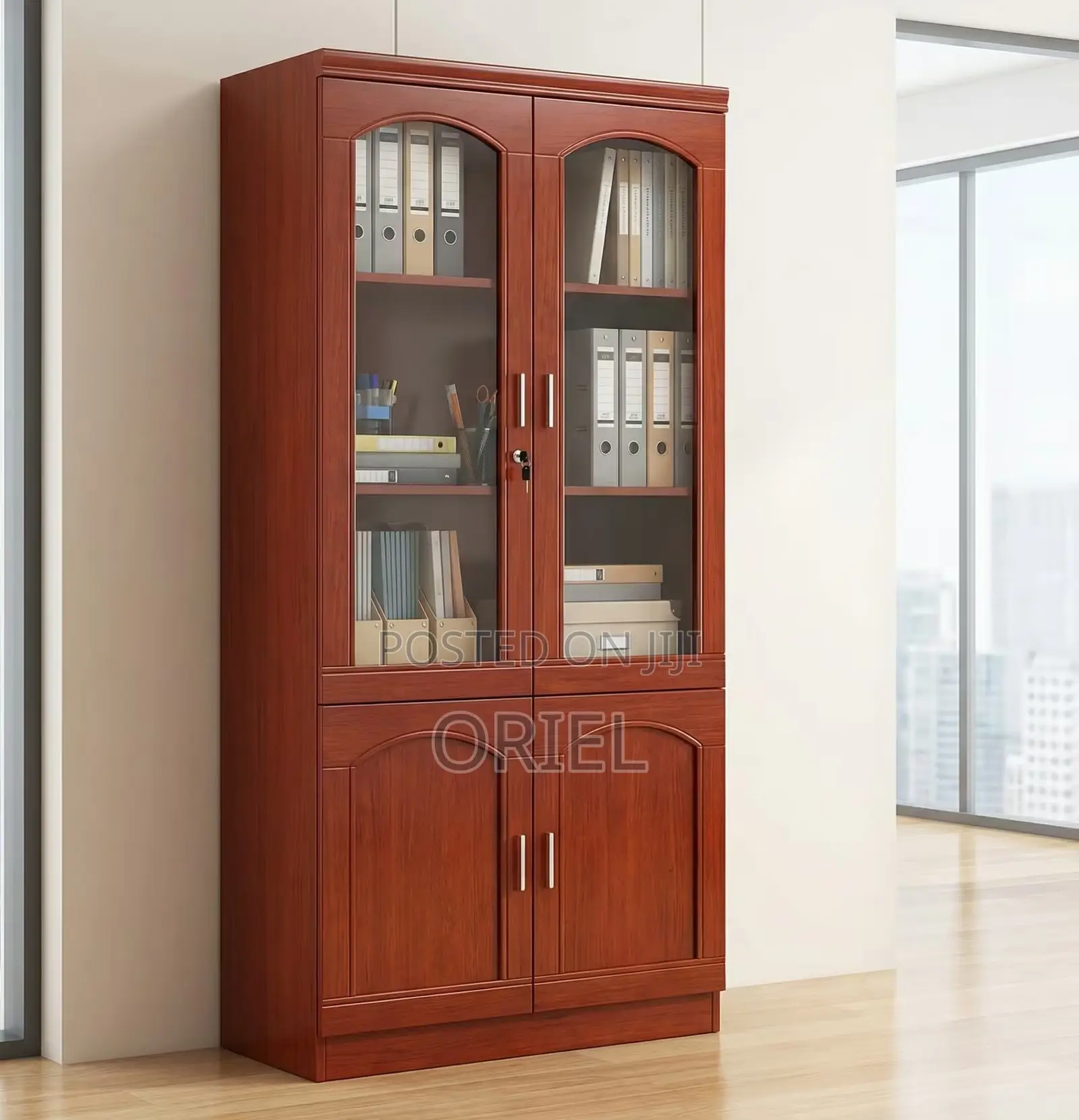 Office Cabinet : 2-Door Mahogany Storage Cabinet