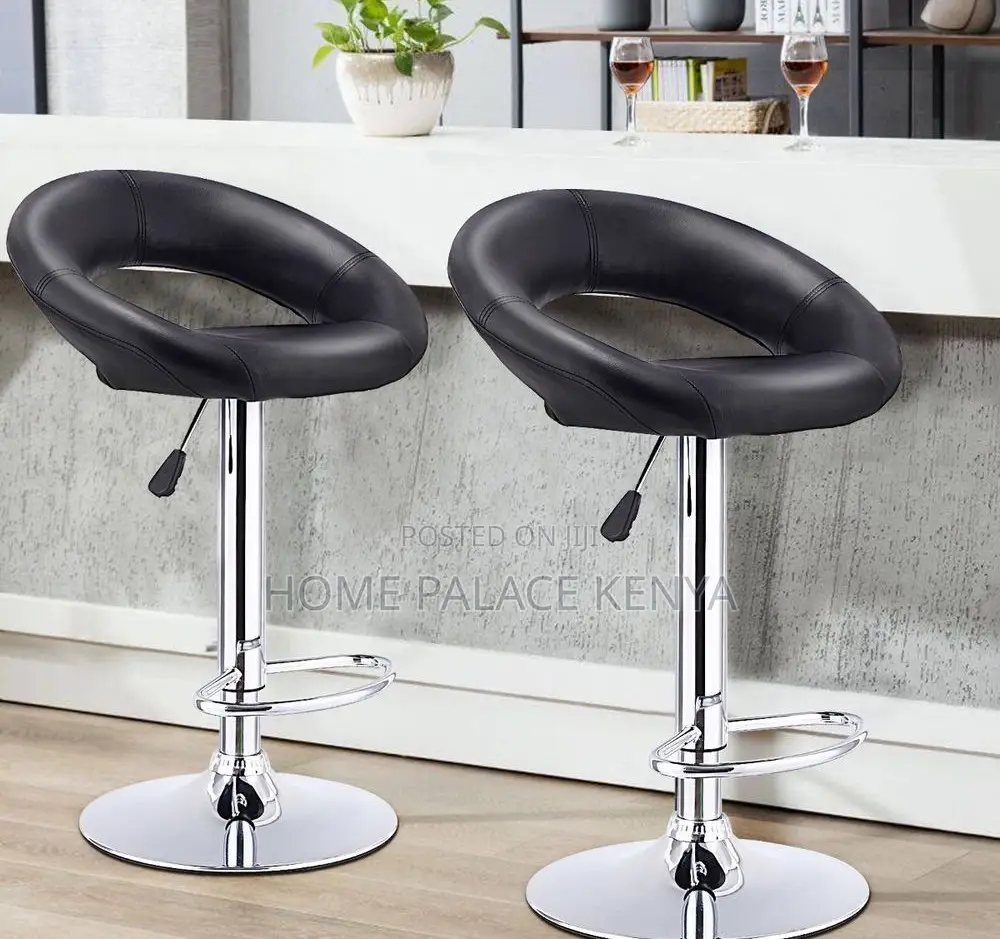 Bar Stools; Ergonomic Adjustable Dining Bar Chair With Round Back