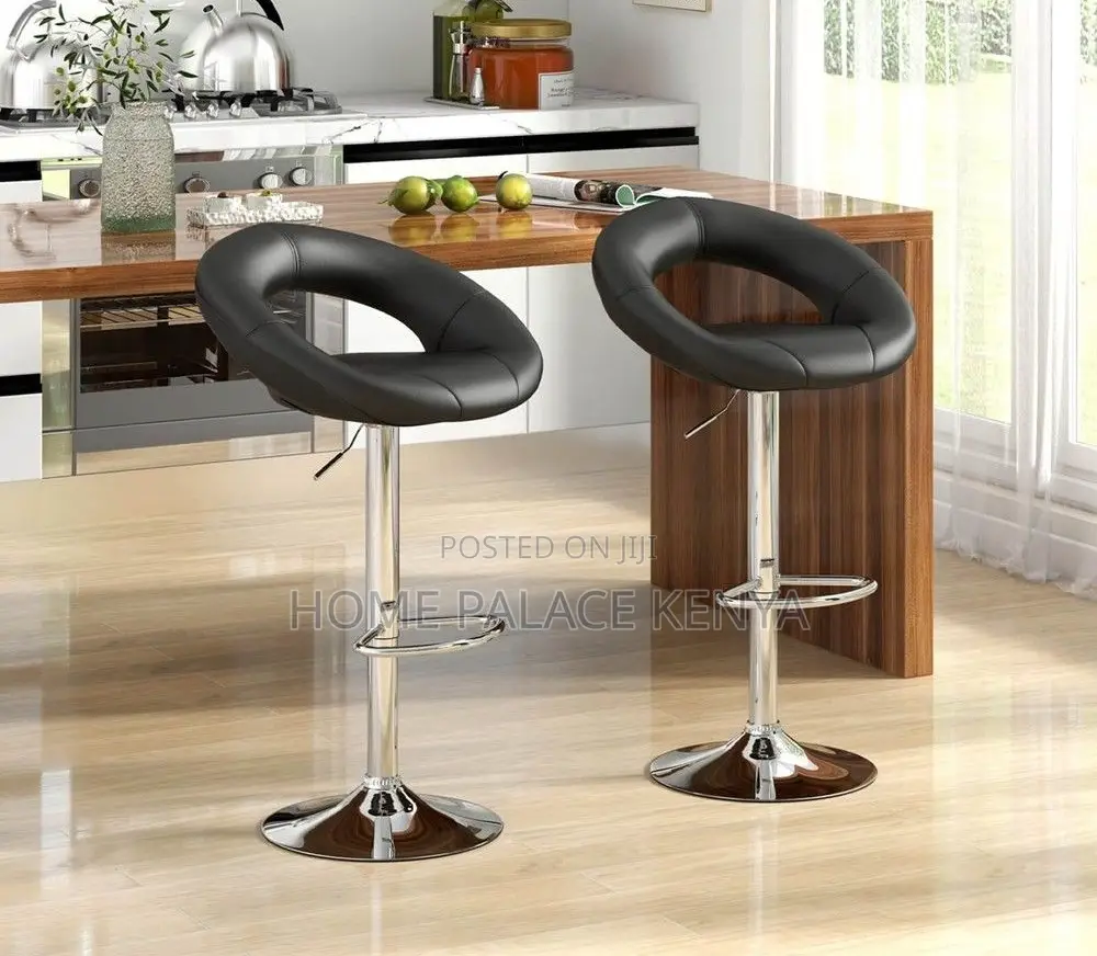Bar Stools; Ergonomic Adjustable Dining Bar Chair With Round Back