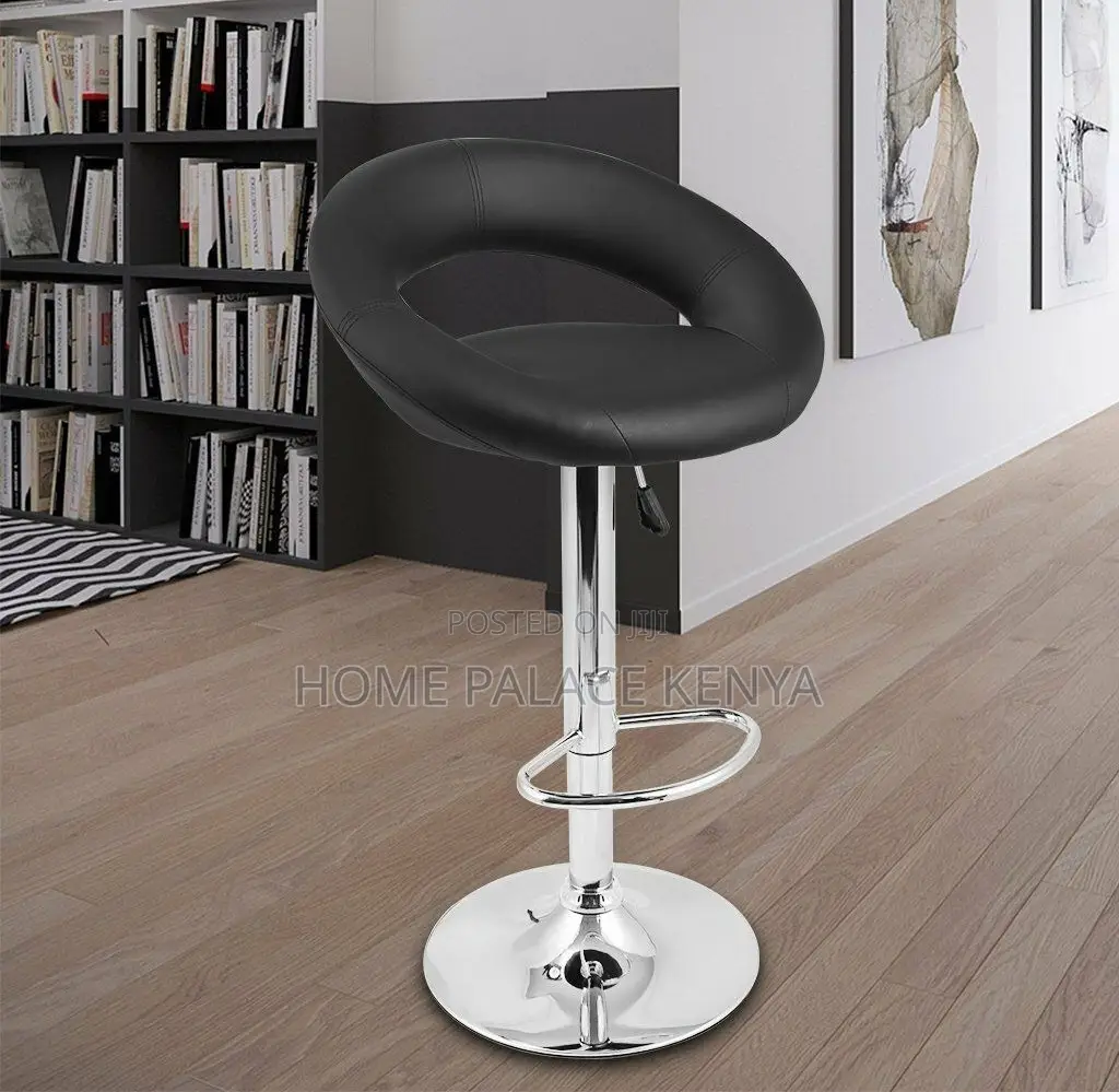 Bar Stools; Ergonomic Adjustable Dining Bar Chair With Round Back