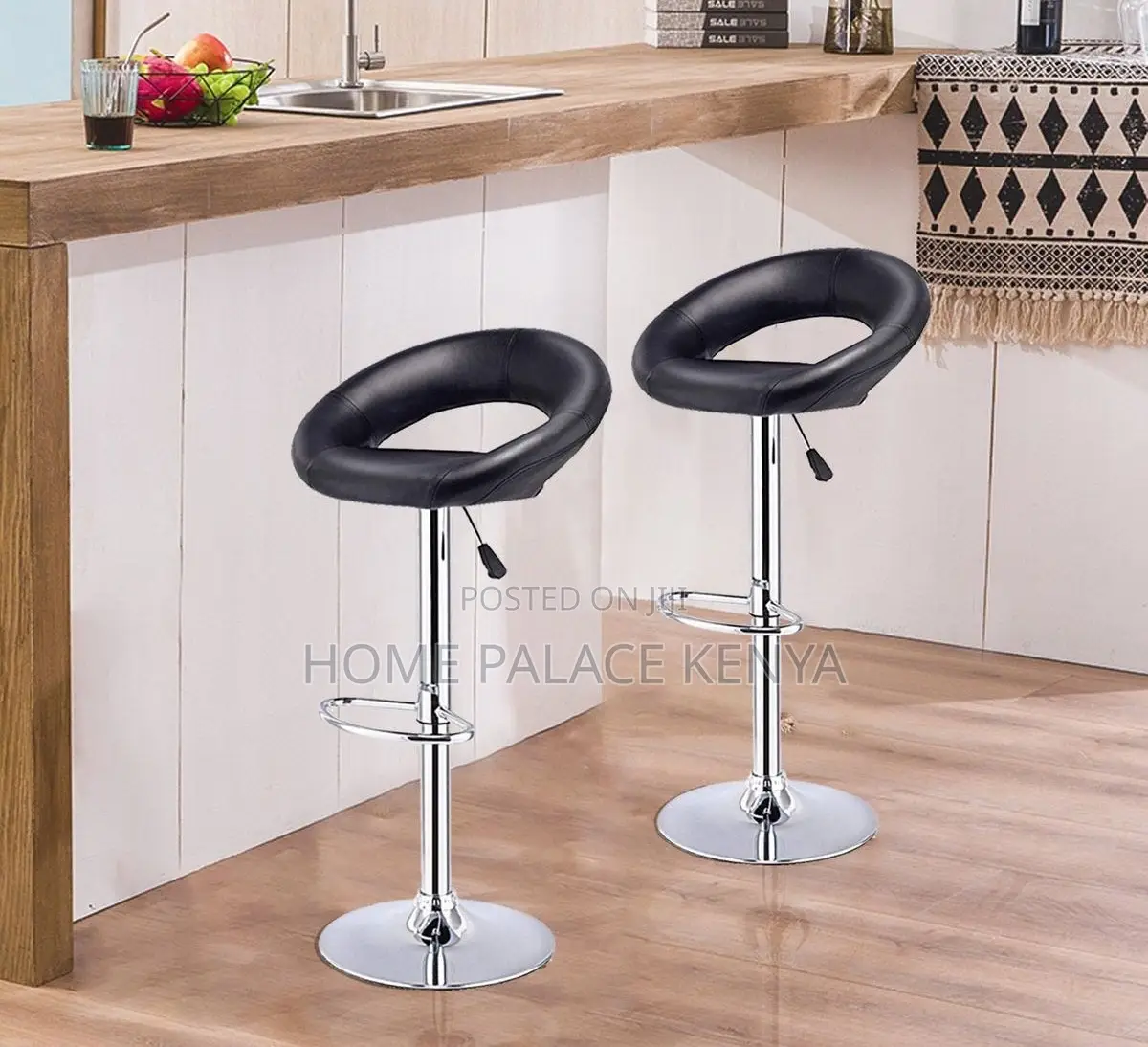 Bar Stools; Ergonomic Adjustable Dining Bar Chair With Round Back
