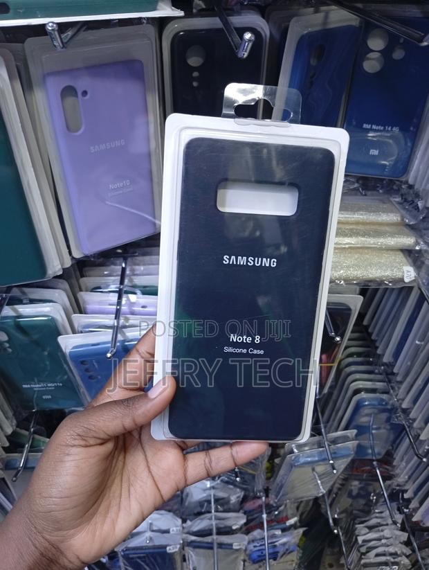 Black Samsung Galaxy Note 8 Silicone Soft Back - main view