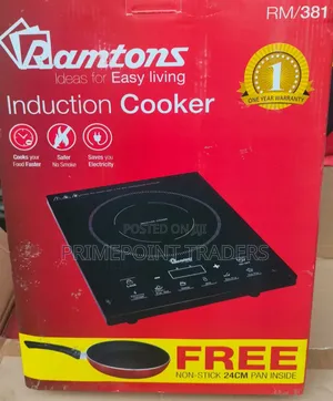 Ramtons Portable Single Induction Cooker With Complimentary Cooking Pa