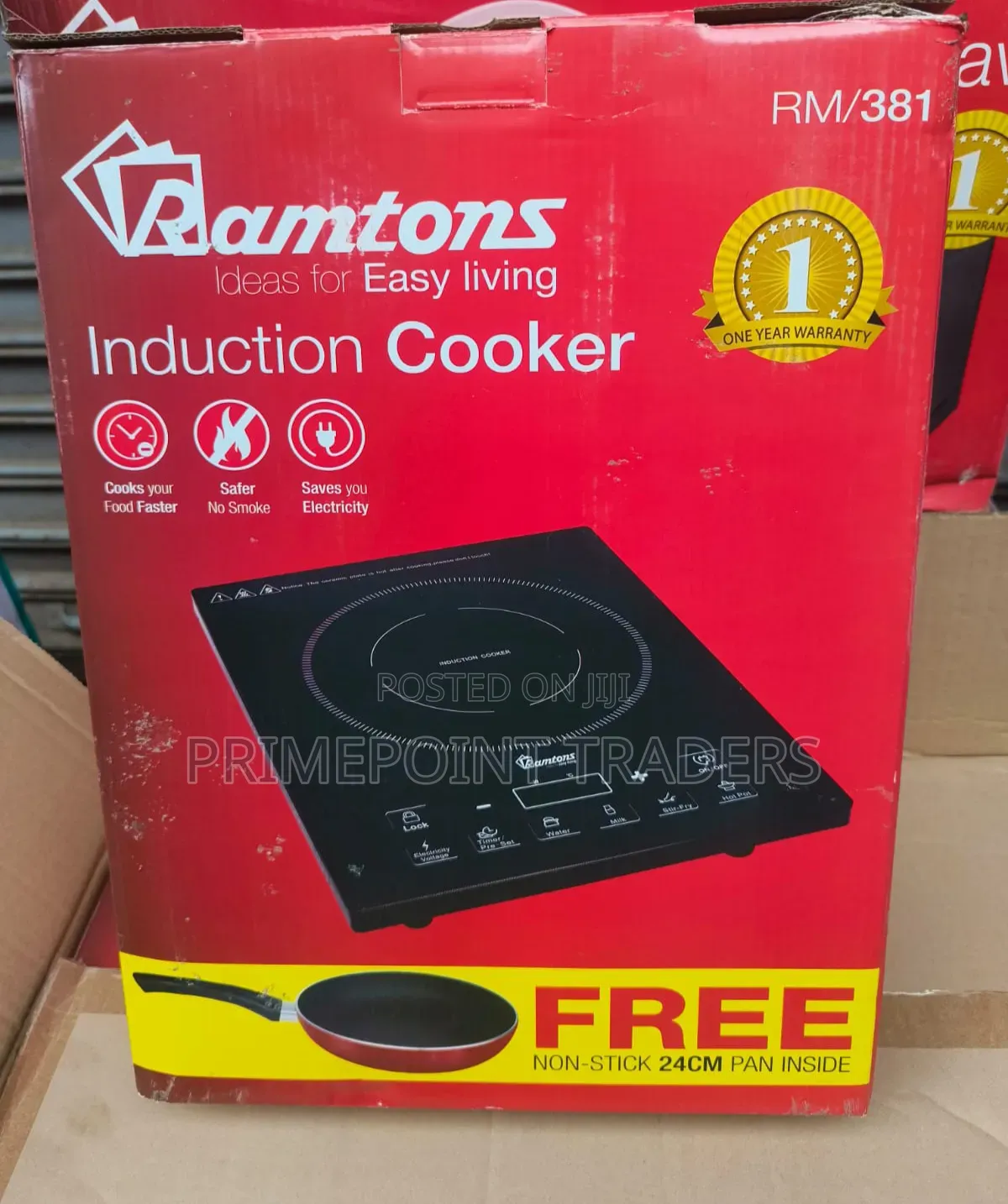 Ramtons Electric Single Induction Cooker + Free Pan – Modern Cooking
