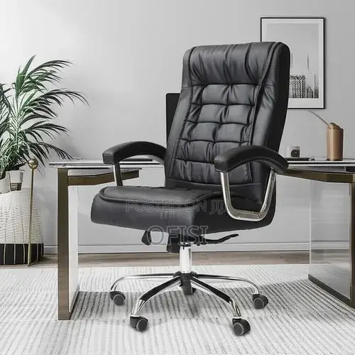 Office Chair; Black Executive Office Leather Chair
