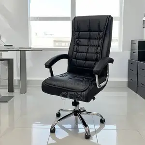 Office Chair; Black Executive Office Leather Chair