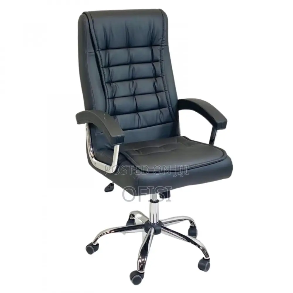 Office Chair; Black Executive Office Leather Chair