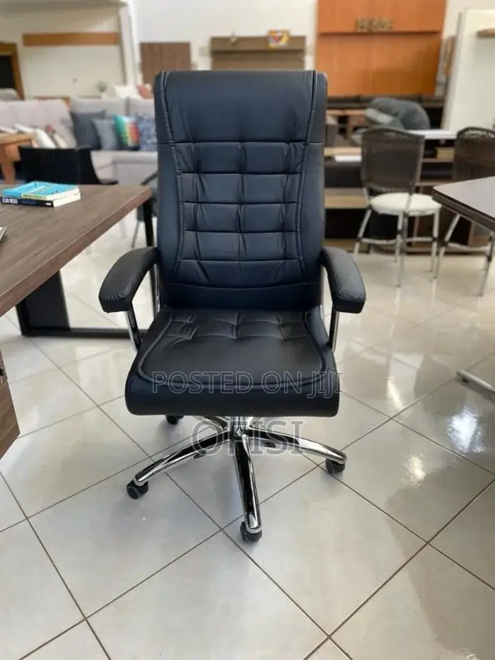 Office Chair; Black Executive Office Leather Chair