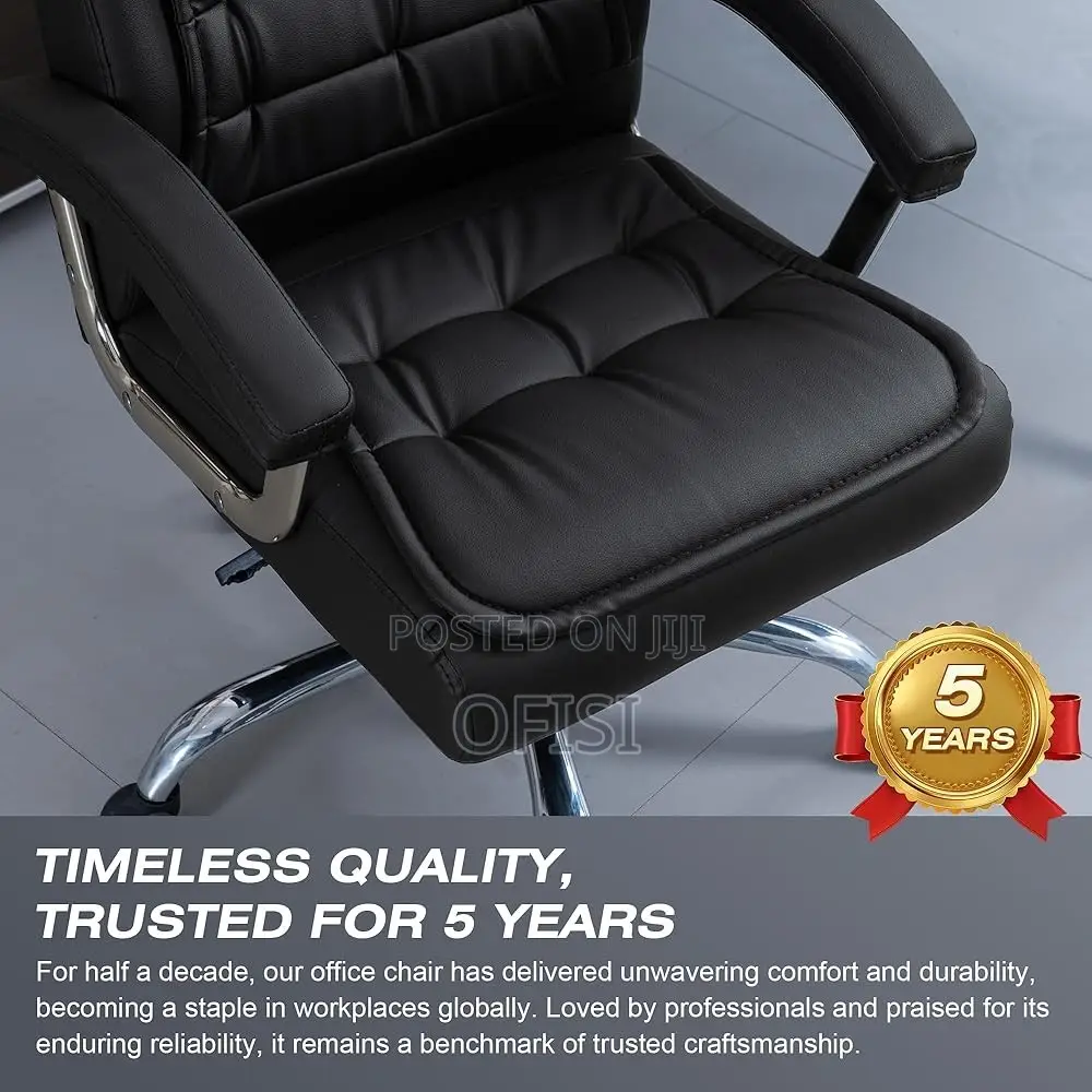 Office Chair; Black Executive Office Leather Chair