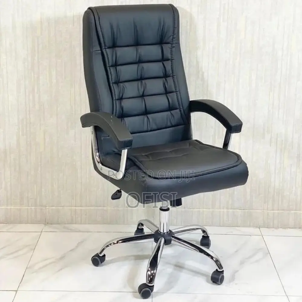 Office Chair; Black Executive Office Leather Chair