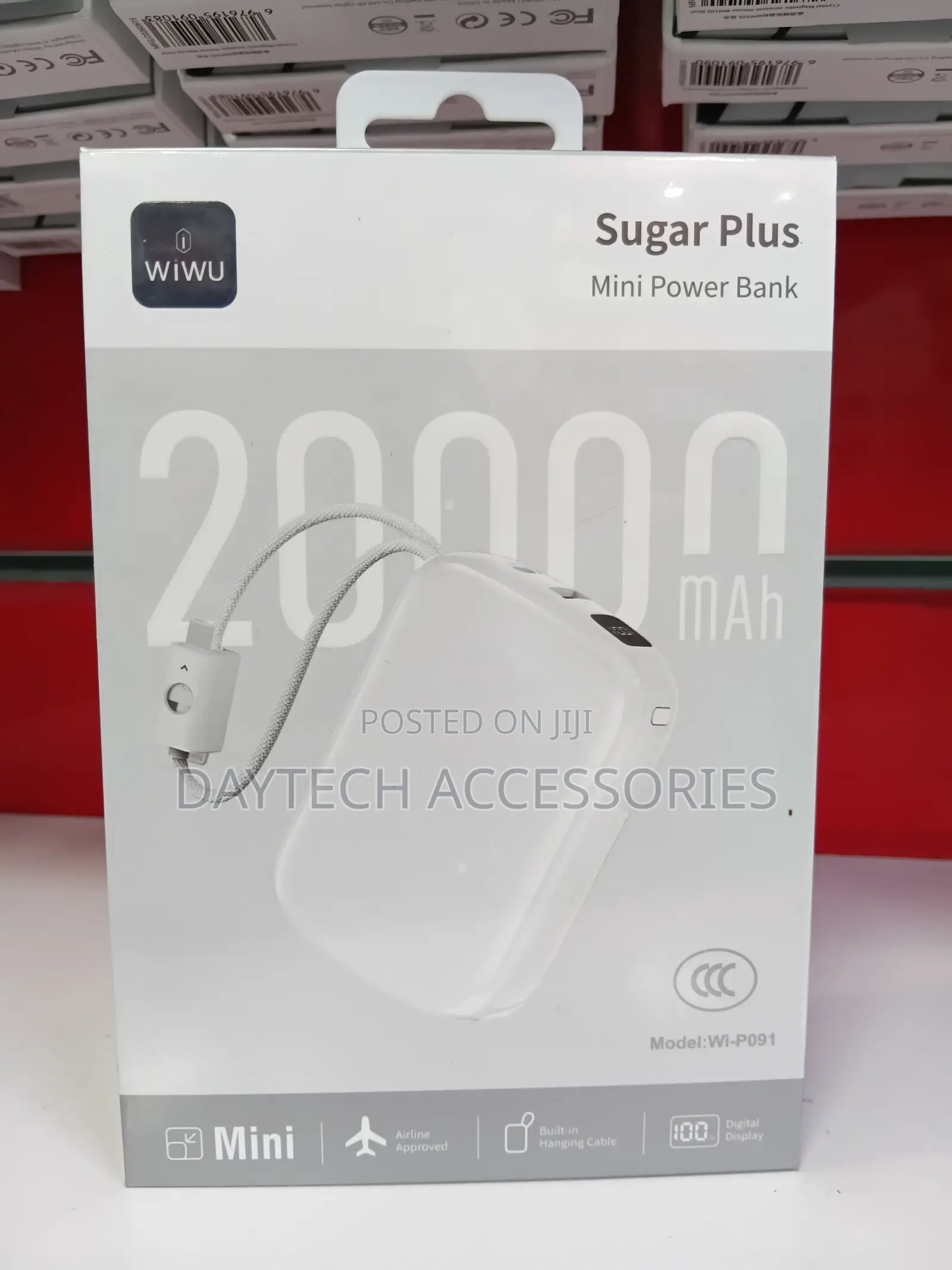 WiWU Sugar Plus Mini Power Bank (Model WI-P091) 20,000mAh Capacity.