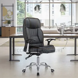 Executive High-Back Leather Office Chair With Adjustable Recline