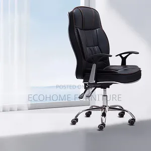 Executive High-Back Leather Office Chair With Adjustable Recline
