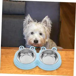Stainless Steel Pet Dog Bowl Frog Design Non-Slip Bottom Food Water