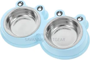 Stainless Steel Pet Dog Bowl Frog Design Non-Slip Bottom Food Water