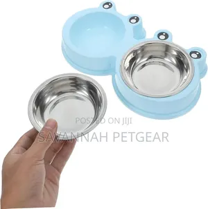 Stainless Steel Pet Dog Bowl Frog Design Non-Slip Bottom Food Water