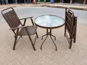 Outdoor Patio Bistro Set With Tempered Glass Table |