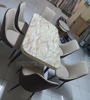Imported Modern Marble Heavy Stone Dining Table 6 Seater