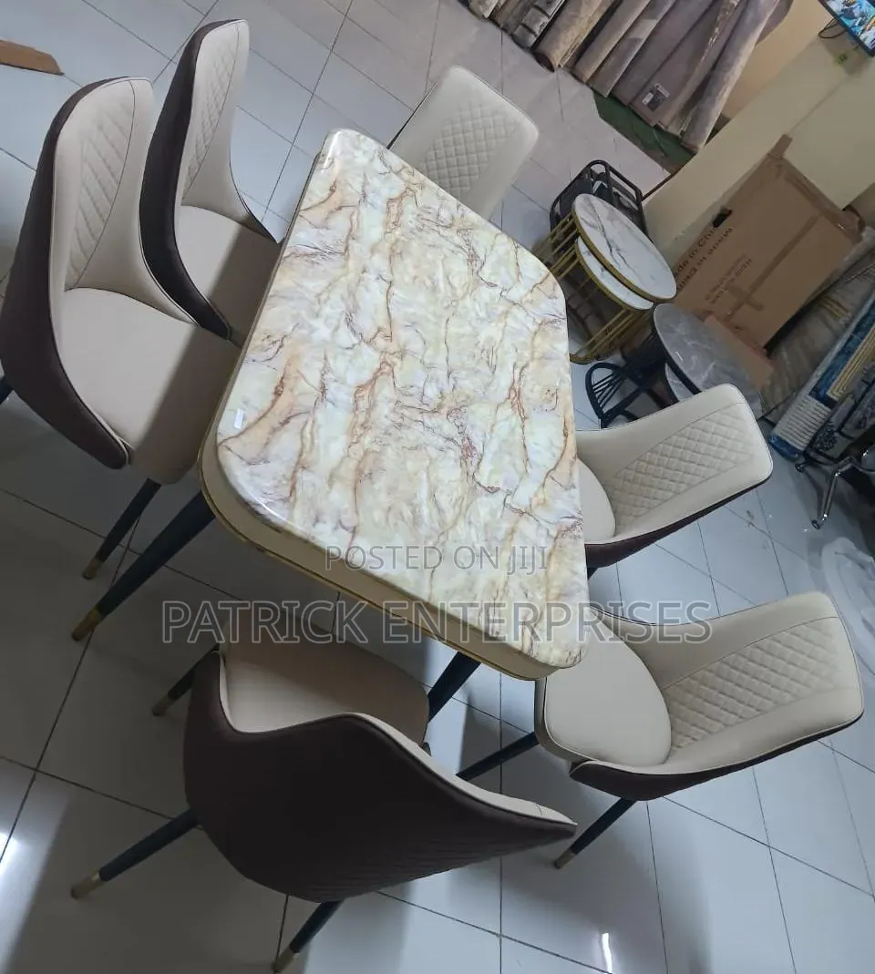 Imported Modern Marble Heavy Stone Dining Table 6 Seater