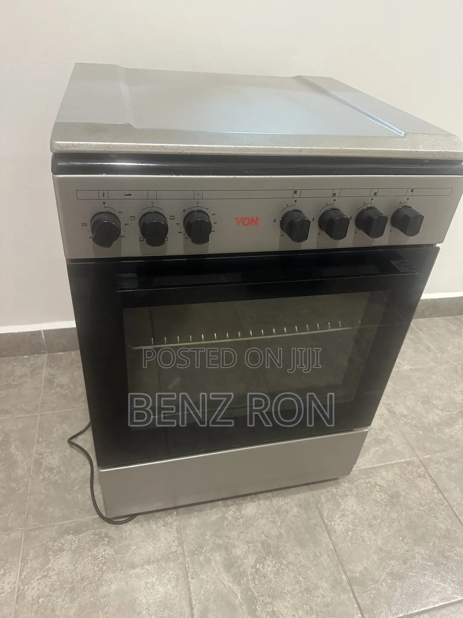 Von 4-Burner Gas Cooker With Oven Grill – Grey