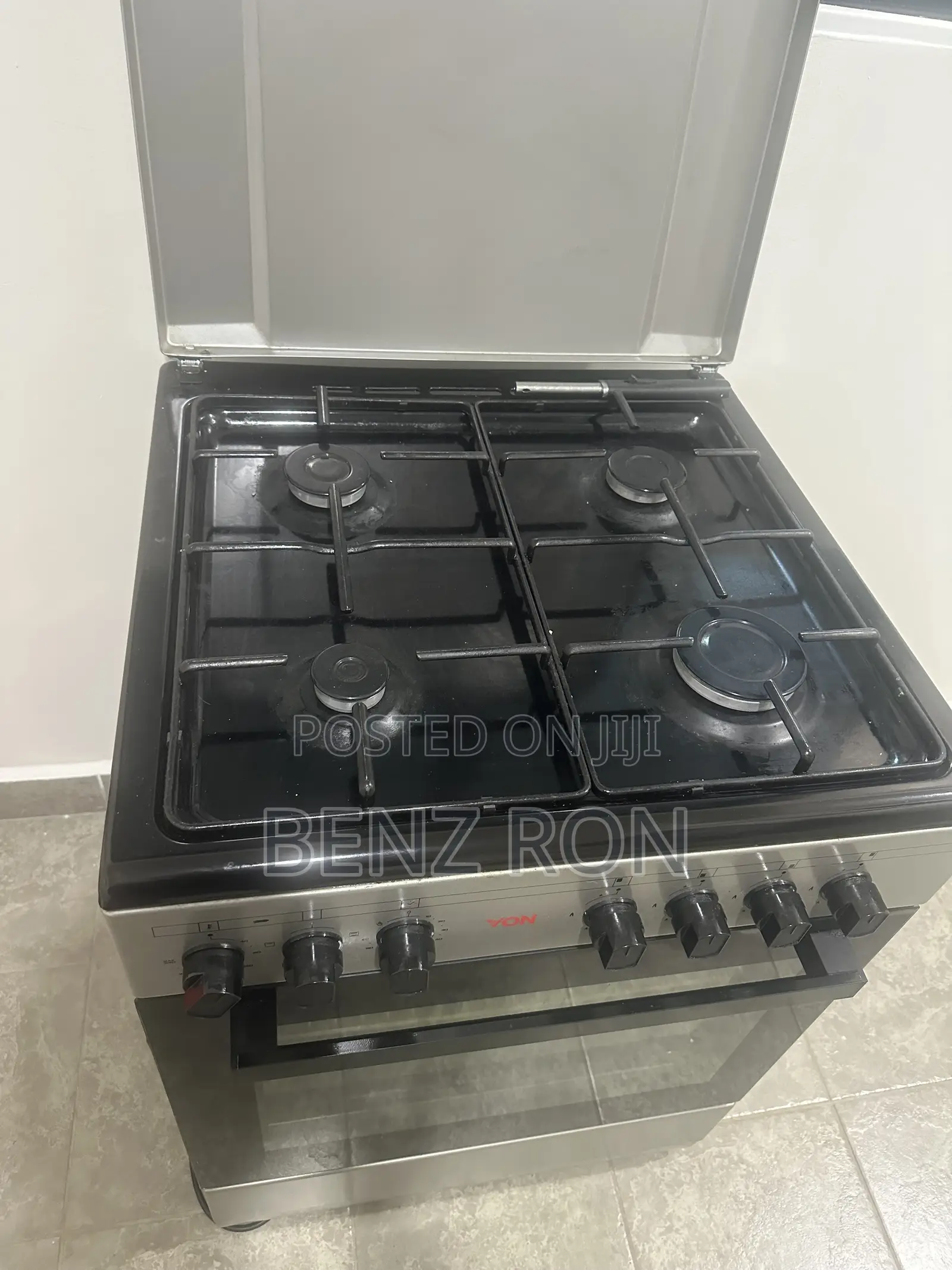Von 4-Burner Gas Cooker With Oven Grill – Grey
