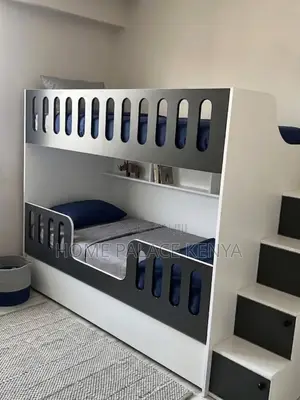 Bunk Bed: Contemporary Wooden Bunk Bed With Ladder