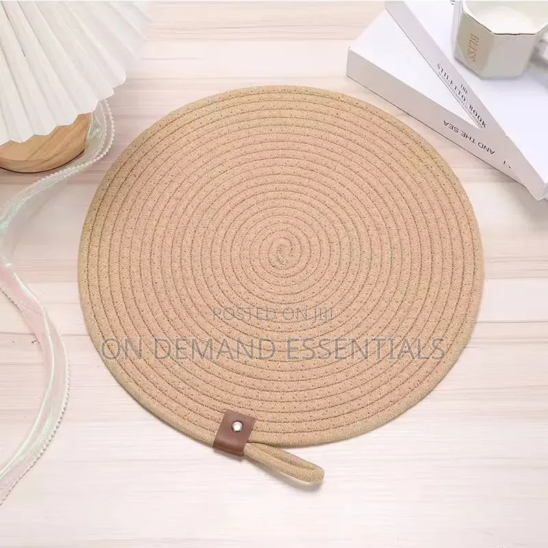 Round Cotton Rope Woven Non Slip Heat Resistant Table Mat