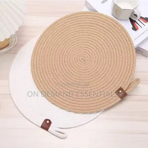 Round Cotton Rope Woven Non Slip Heat Resistant Table Mat