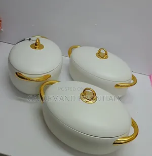 White Plain Oval Forever Gold , Luxurious Insulated Casserole Hotpots