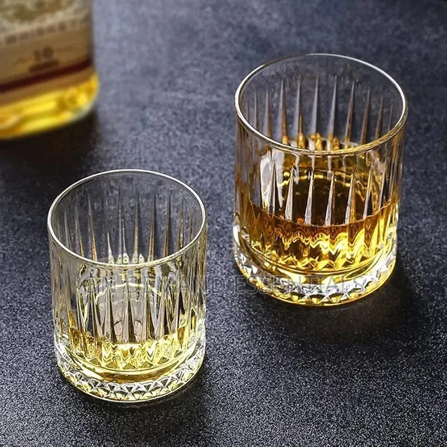 225ml Vertical Stripped Clear Whiskey Glasses