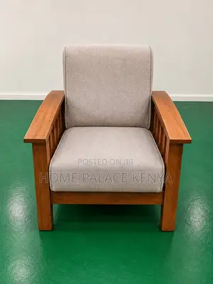 Home Sofa: Wooden Guest Chair With Cushioned Seat