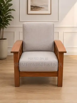 Home Sofa: Wooden Guest Chair With Cushioned Seat
