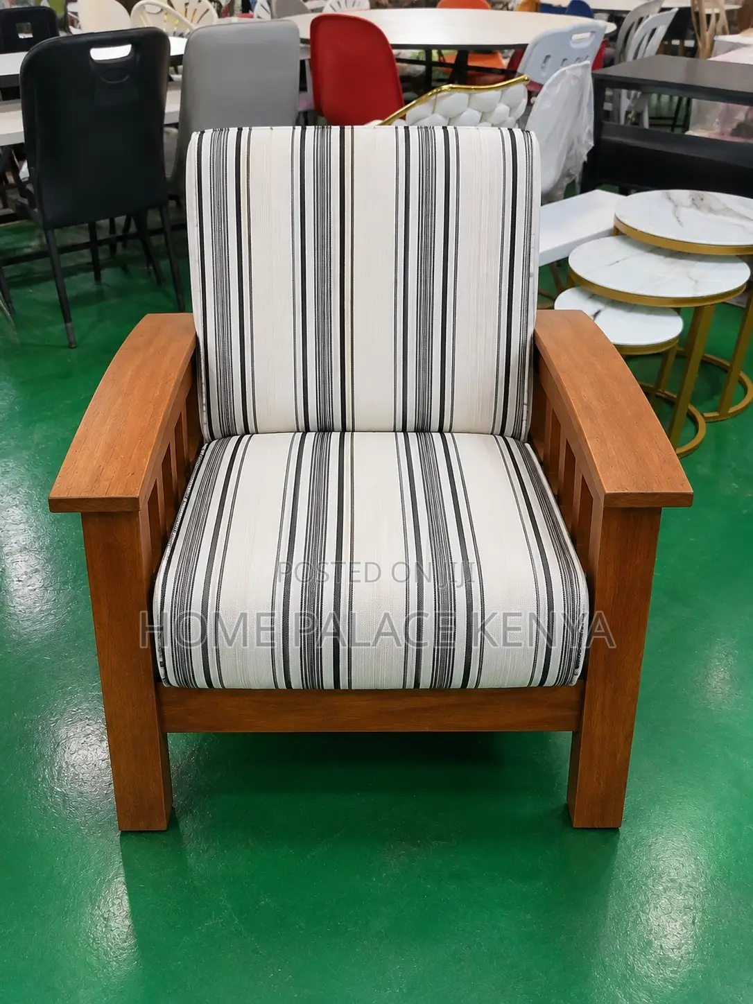 Home Sofa: Wooden Guest Chair With Cushioned Seat