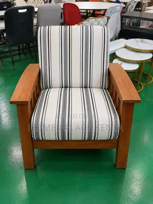 Home Sofa: Wooden Guest Chair With Cushioned Seat