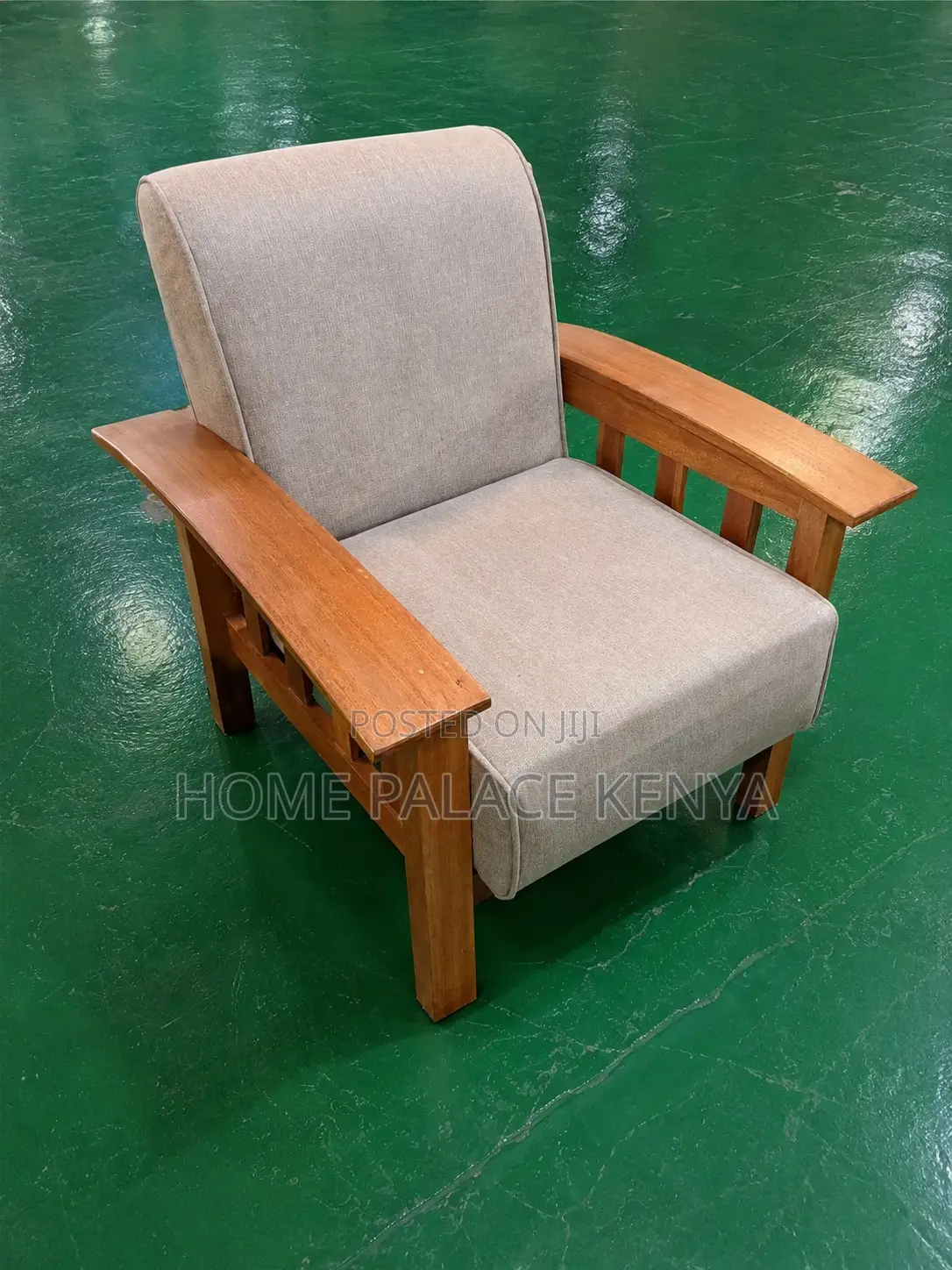 Home Sofa: Wooden Guest Chair With Cushioned Seat