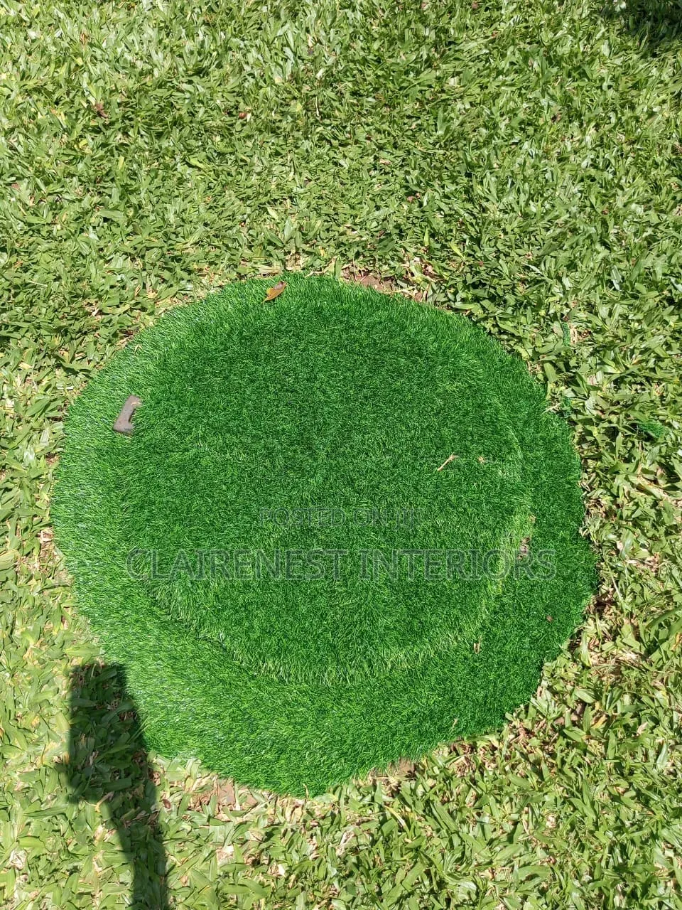 Water Drainage Coverage With Artificial Green Grass Carpet