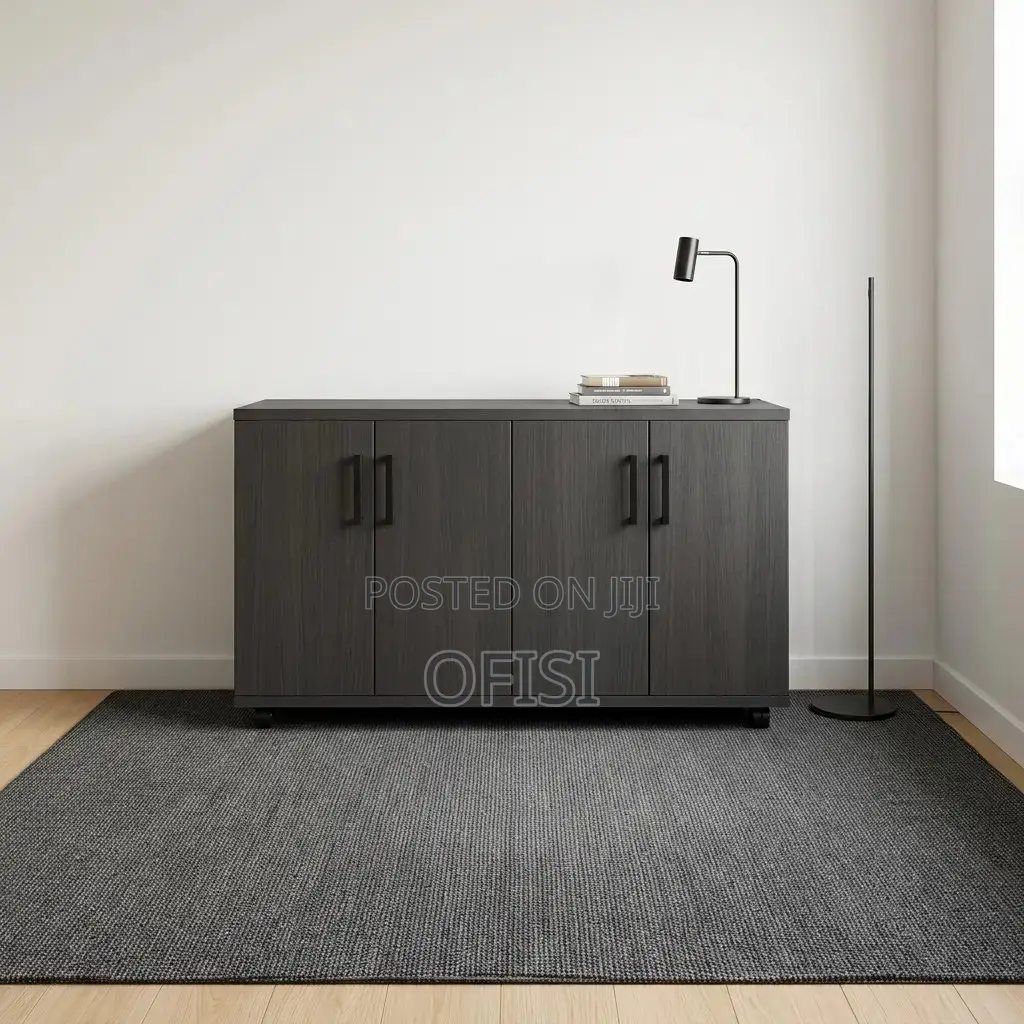 Office Cabinet; 4 Door Wooden Storage Credenza