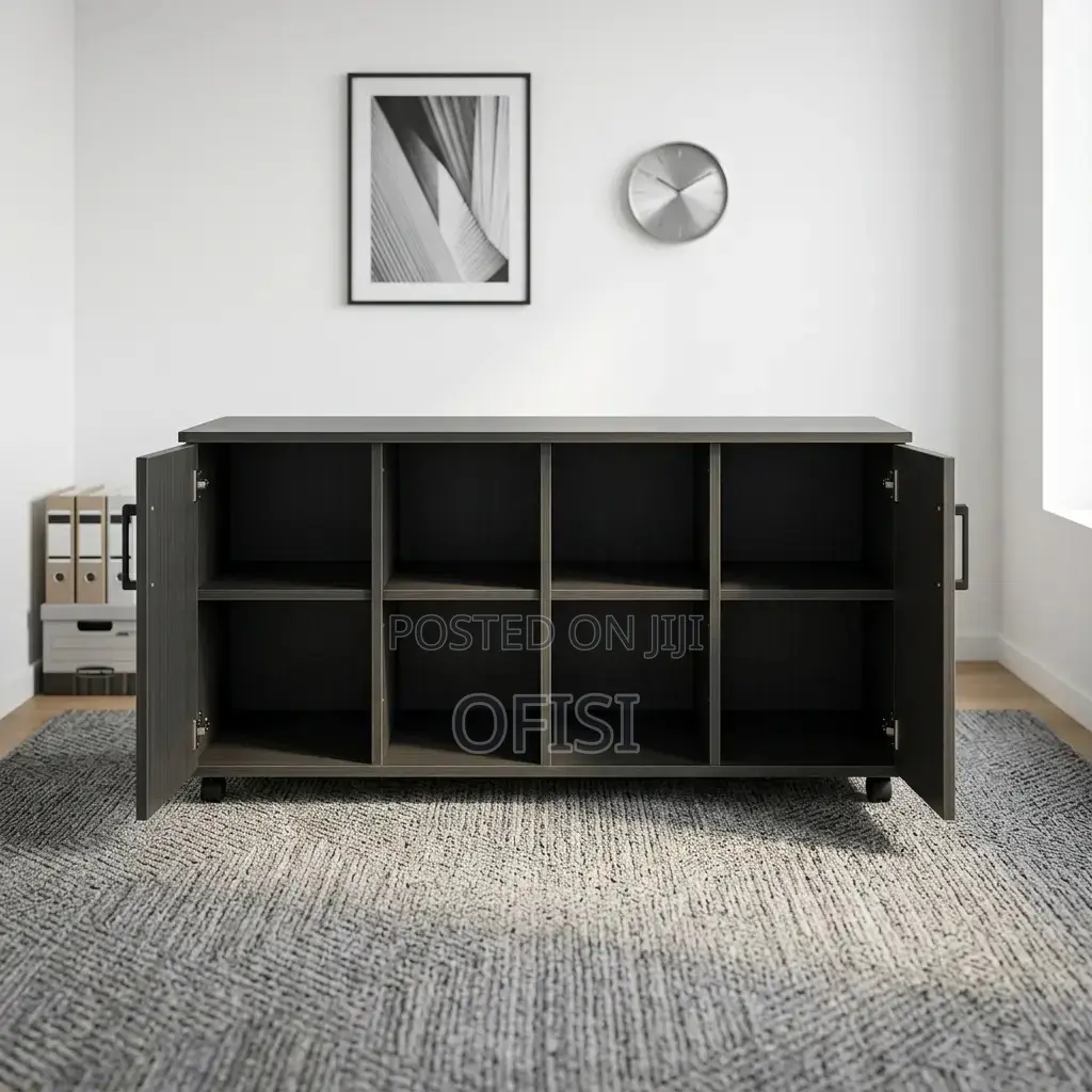 Office Cabinet; 4 Door Wooden Storage Credenza