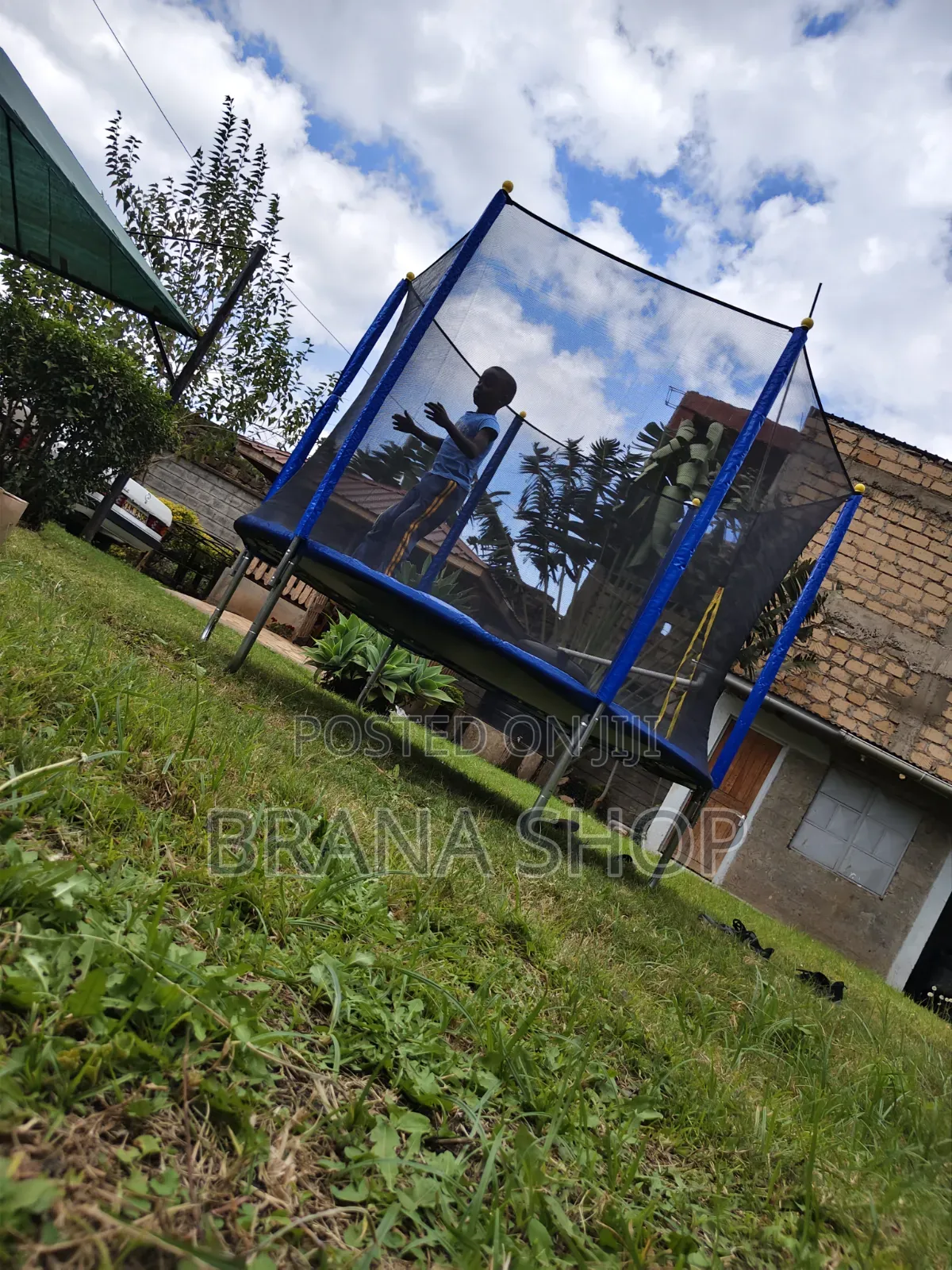 8ft Trampoline With Safety Net – Outdoor Jumping Trampoline for Kids