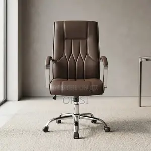 Office Chair; Brown High-Back Executive Office Seat