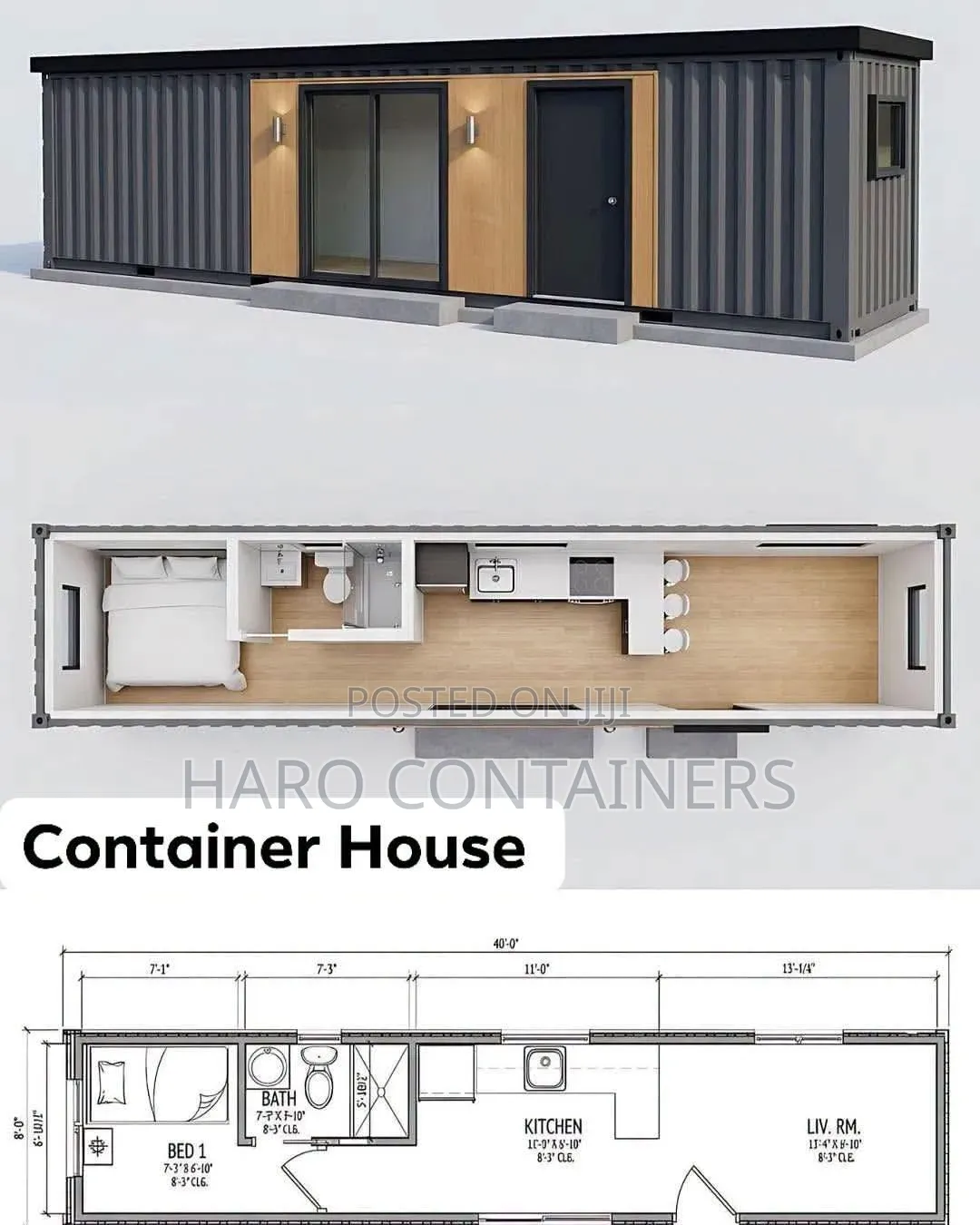 40ft Steel One Bedroom Container