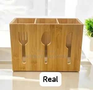 3 Slot Bamboo Cutlery Organizer