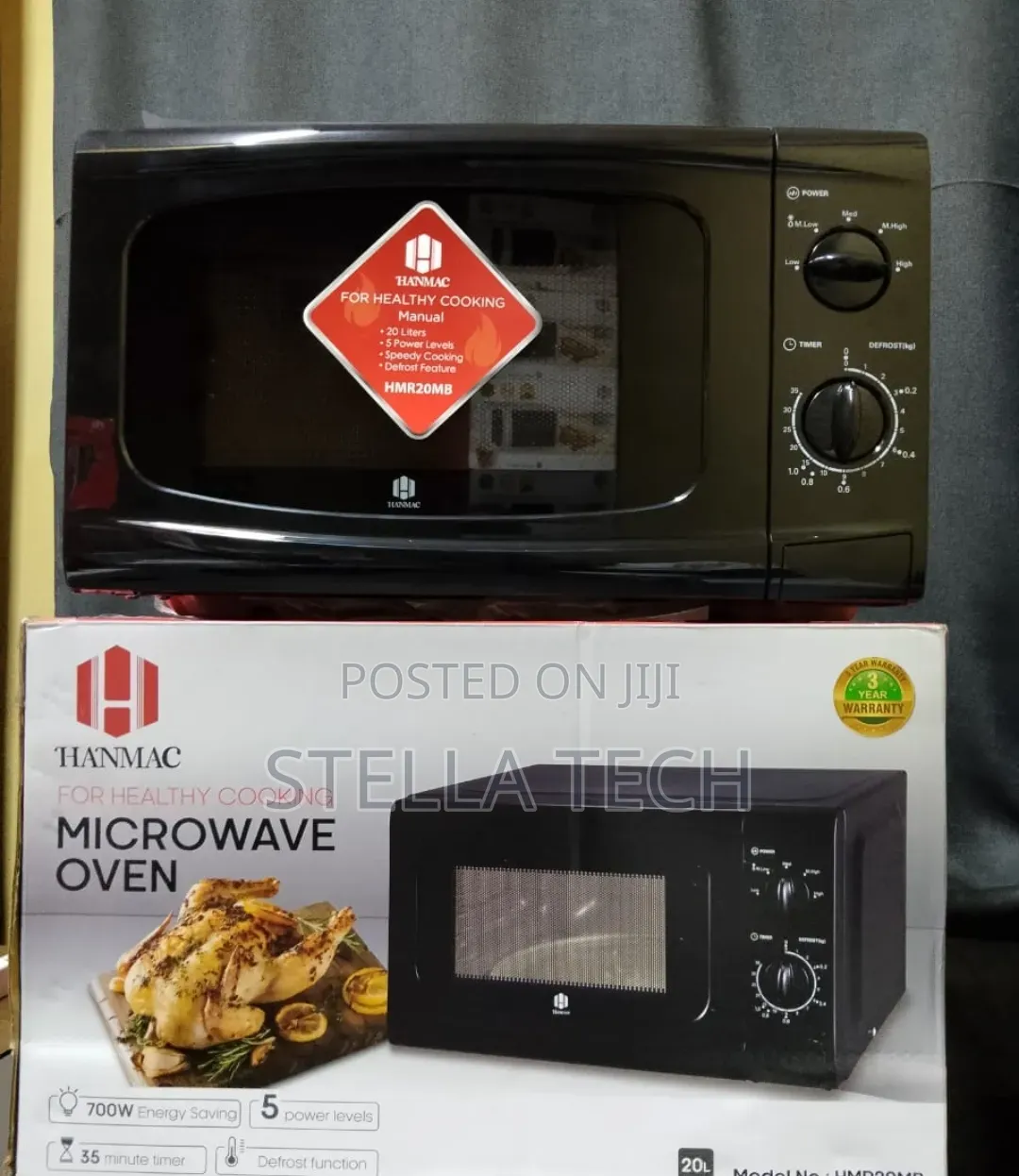 Hanmac 20L Manual Black White Microwave