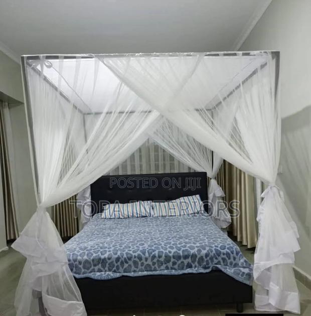 White Four Stands Bed Net for All Bed Sizes