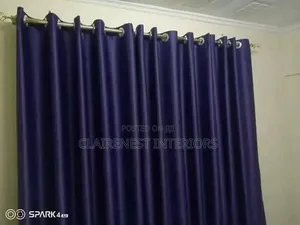 Sky Blue and Never Blue Eyelates Window Curtains