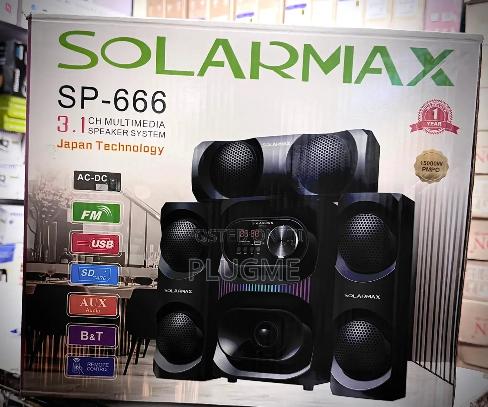 Solarmax SP-666/SP663 3.1 Ch Multimedia Woofer Speaker