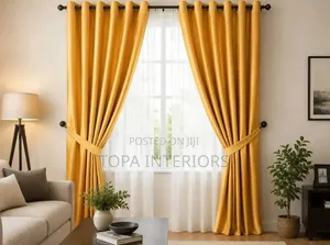 Mustard Yellow Rings Curtains for Living Room and Bedroom Privacy